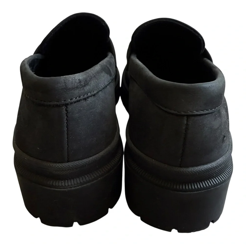 Portland Leather Goods Patina Shadow Black Zoe Chunky Loafers Size 6.5 - Picture 8 of 15